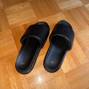 H&M Women’s Black Faux Leather Slides